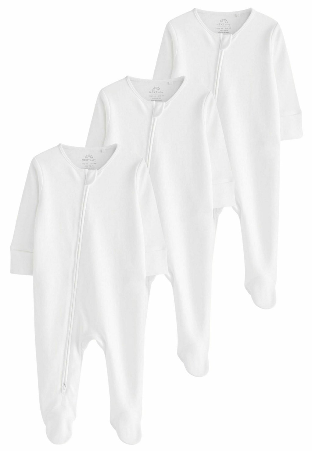 цена Пижамы ESSENTIAL ZIPPED 3 PACK REGULAR FIT Next, цвет white