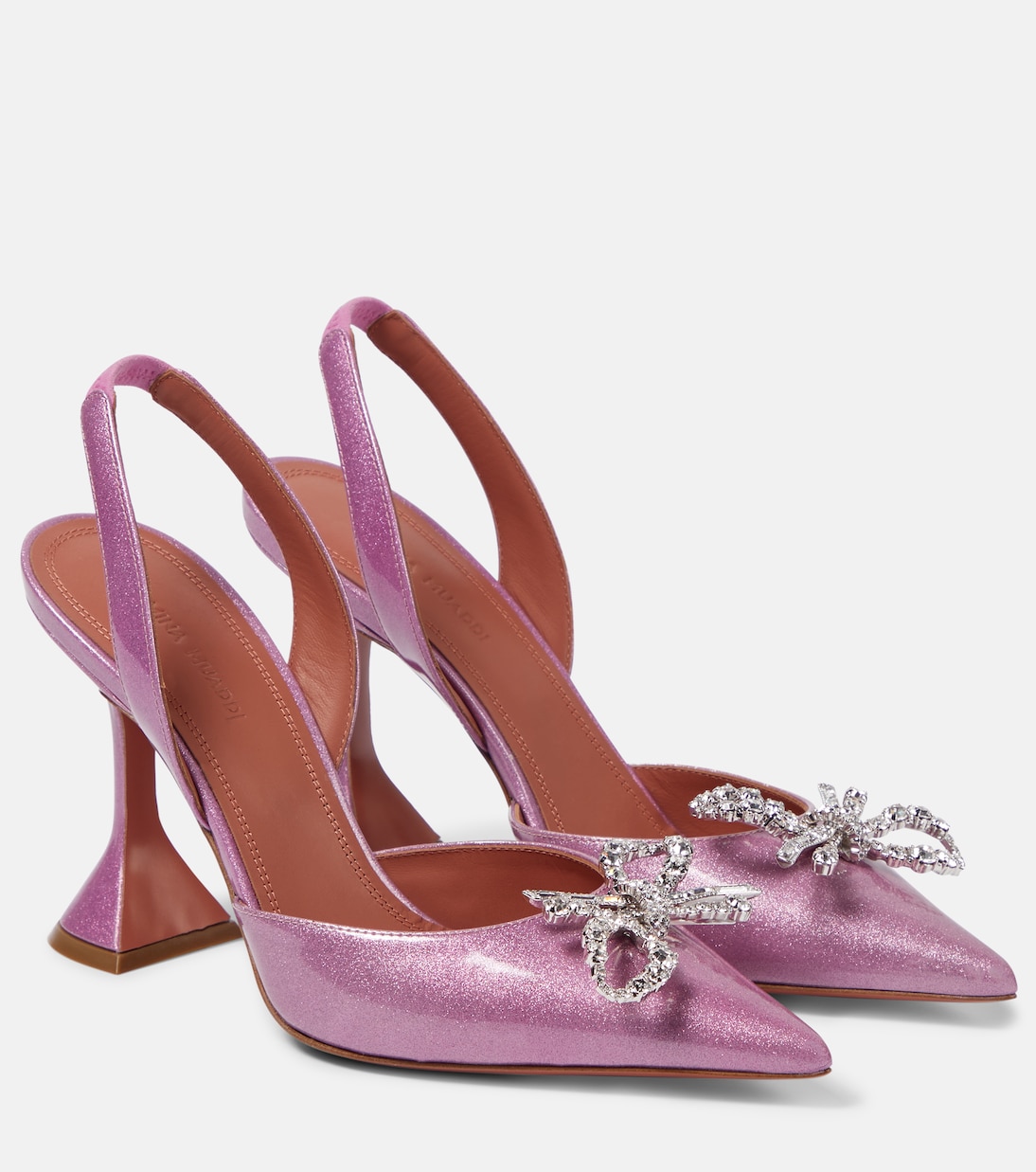 Лакированные туфли rosie с пяткой на пятке Amina Muaddi, розовый