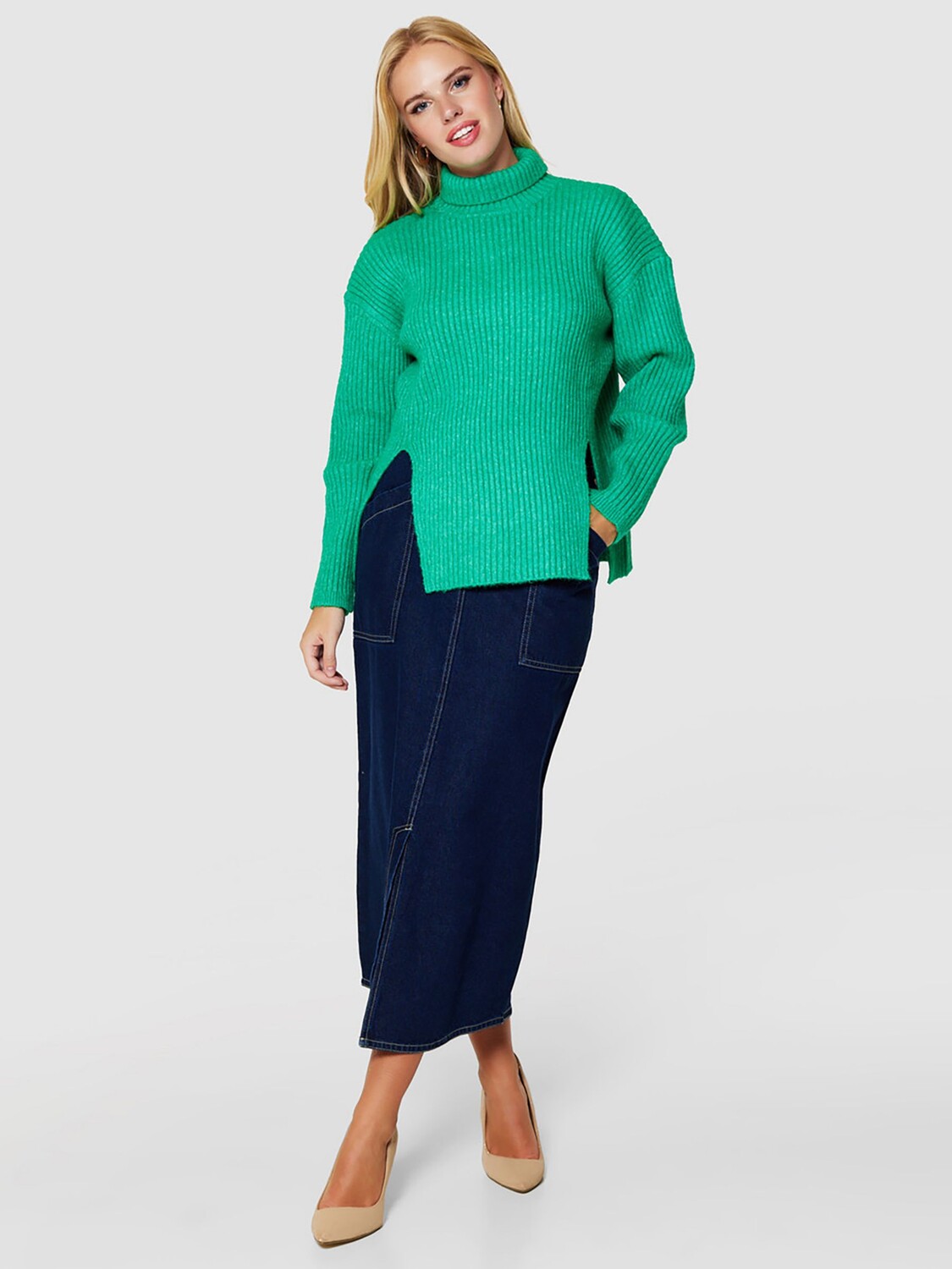 

Джемпер в рубчик Closet London, зеленый