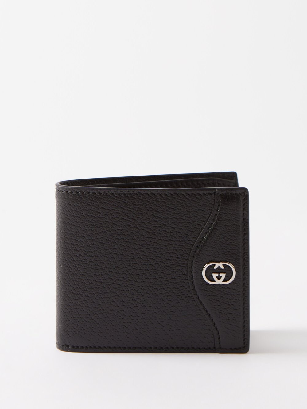 

Кожаный кошелек с узором gg Gucci, черный