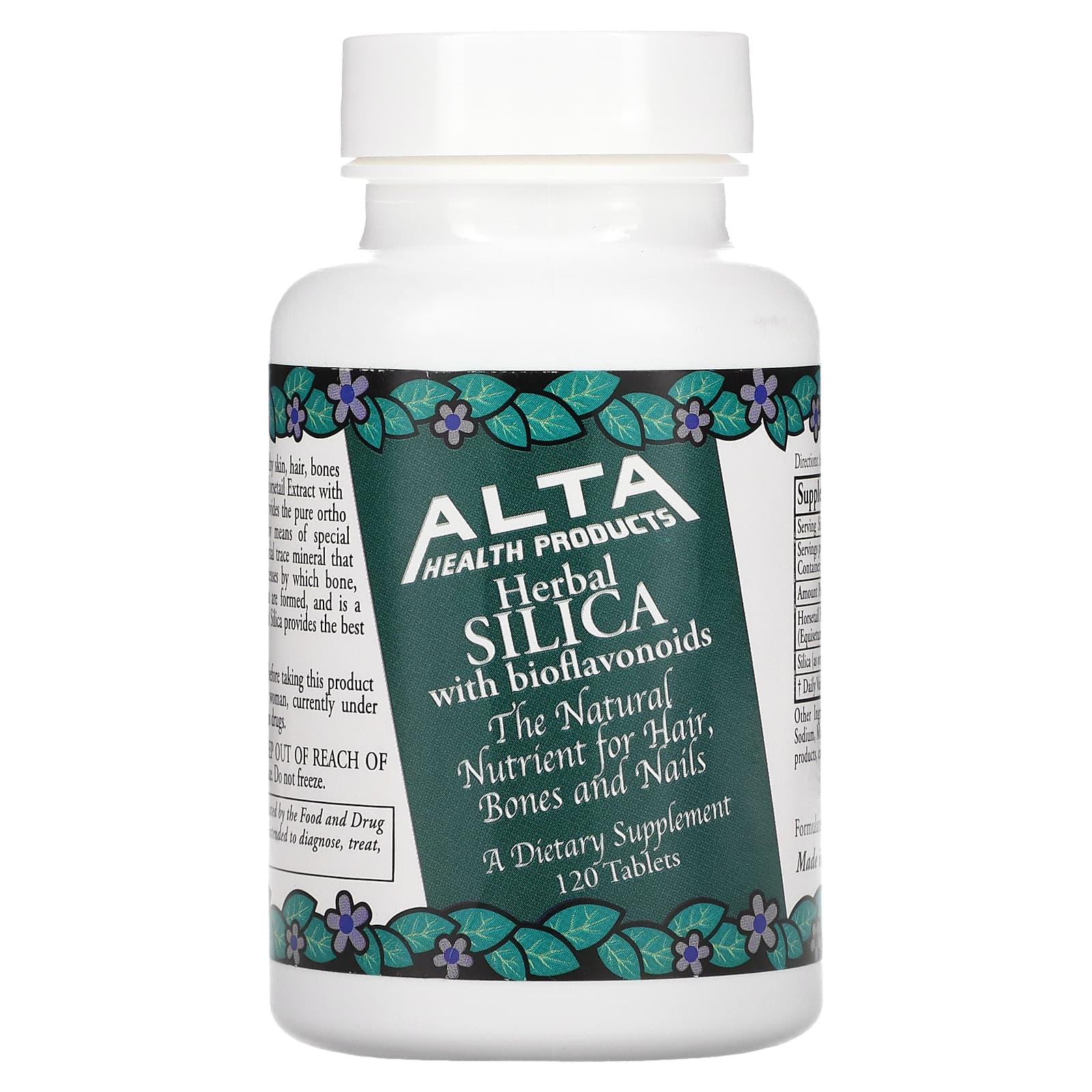 Alta Health Растительный органический кремний с биофлавоноидами 120 таблеток магния хлорид alta health magnesium chloride 100 таблеток