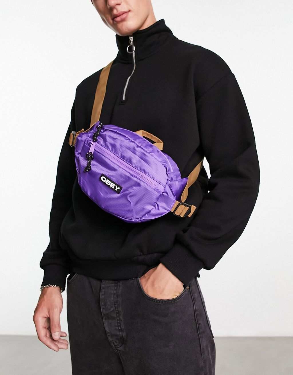 

Фиолетовая поясная сумка Obey Commuter