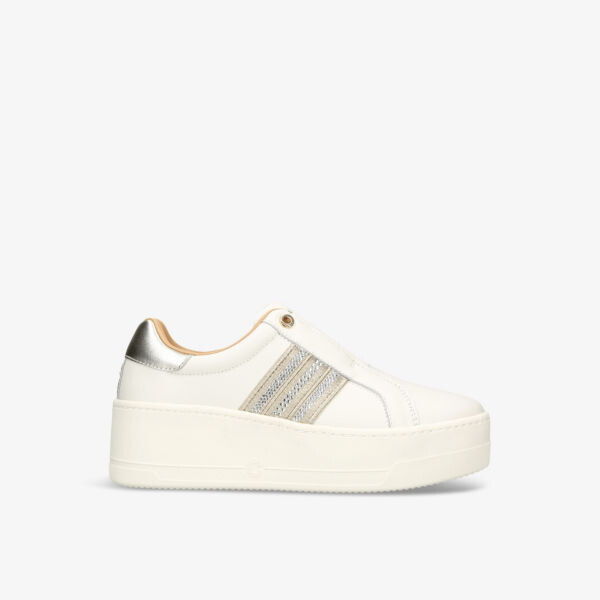 

Кожаные низкие кеды connected tape с драгоценными камнями Carvela, белый