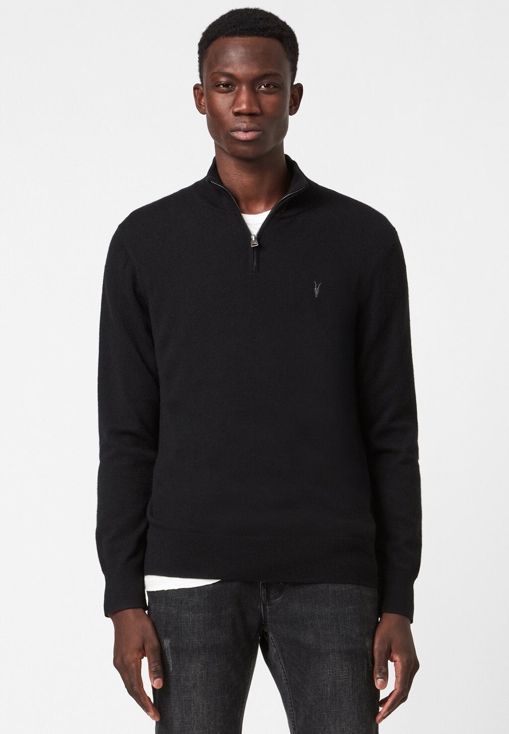 

Свитер Kilburn Zip Funnel AllSaints, черный