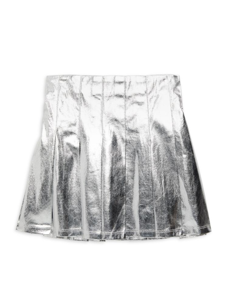 цена Плиссированная юбка металлизированного цвета для маленькой девочки Hannah Banana, серебро