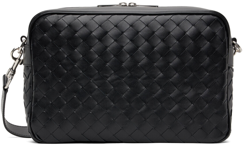 

Черная кожаная сумка почтальона Bottega Veneta