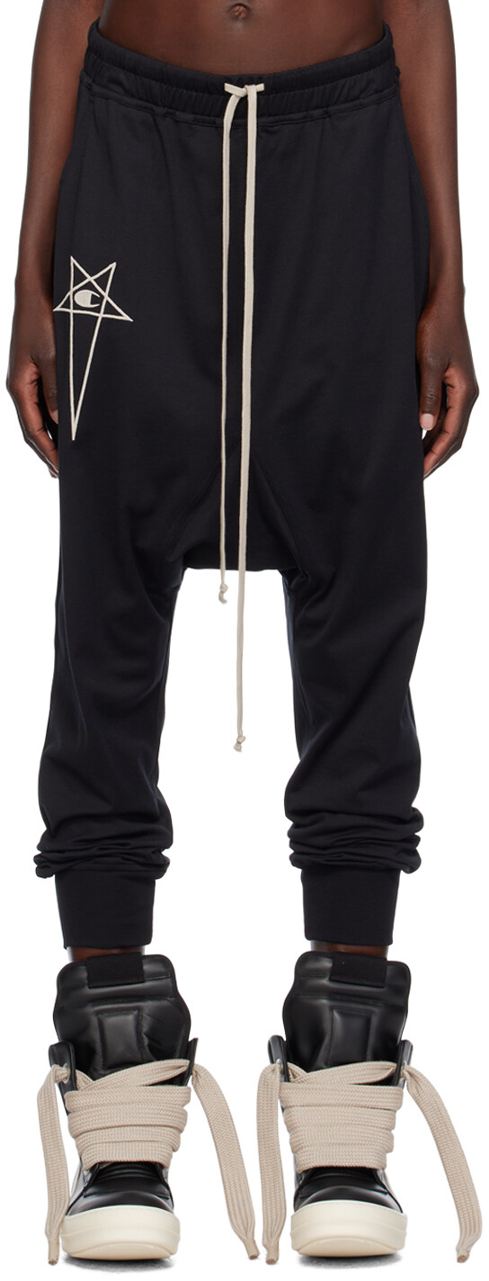 

Черные брюки для отдыха Champion Edition Rick Owens, Черный, Черные брюки для отдыха Champion Edition Rick Owens