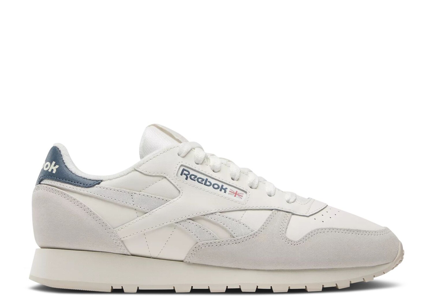 

Кроссовки Reebok Classic Leather 'Chalk Hoops Blue', кремовый, Бежевый;серый
