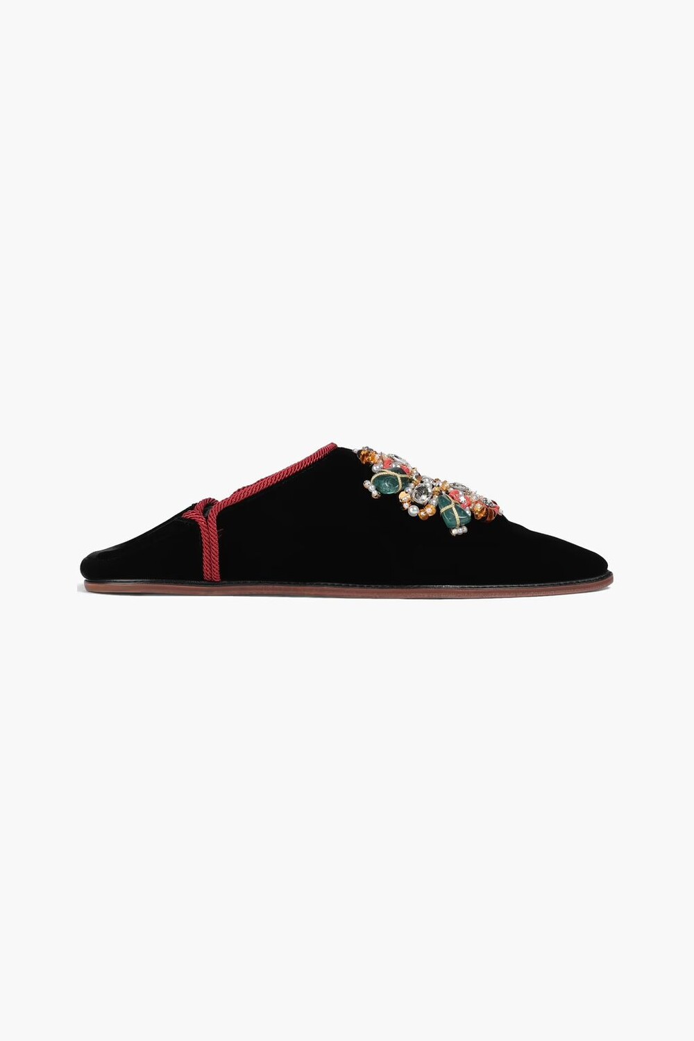 

Декорированные бархатные тапочки Roger Vivier, черный