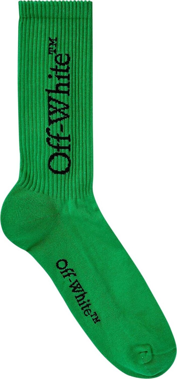 

Носки Off-White Mid Bookish Calf 'Green/Black', зеленый