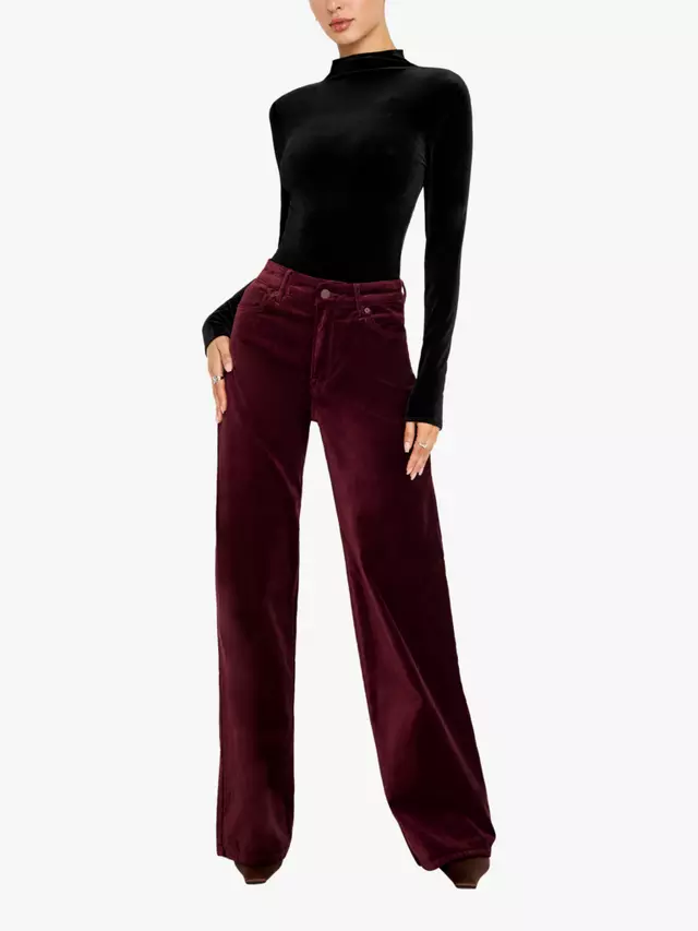 

Боди Good American Velvet Long Sleevesuit, черный