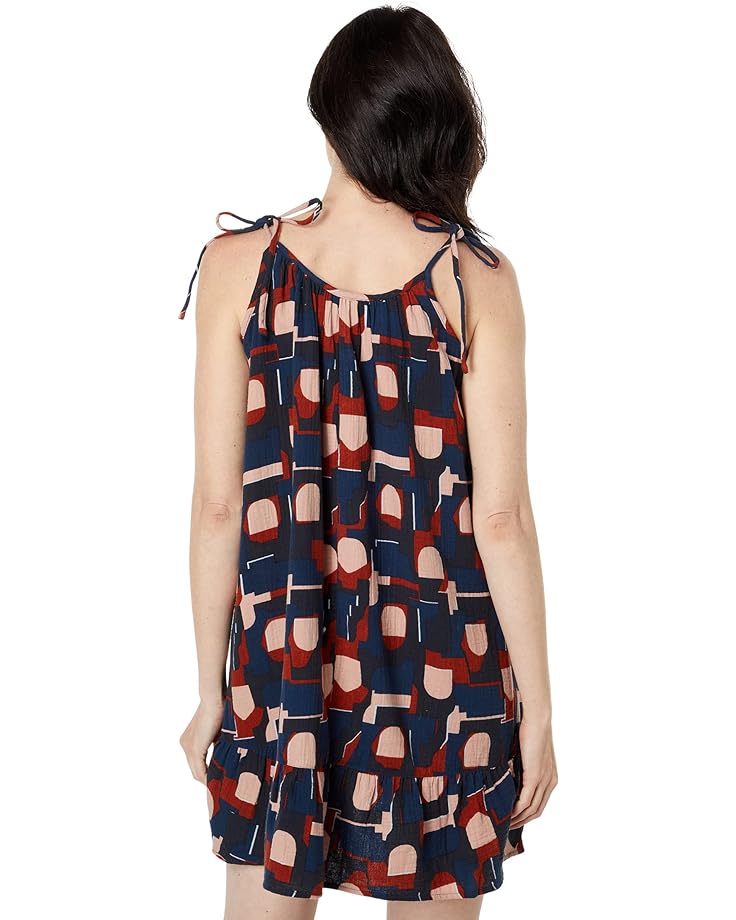 Платье Madewell Lightestspun Tie-Strap Ruffle-Hem Cover-Up Dress in Color Collage, цвет Abstract Print Twilight