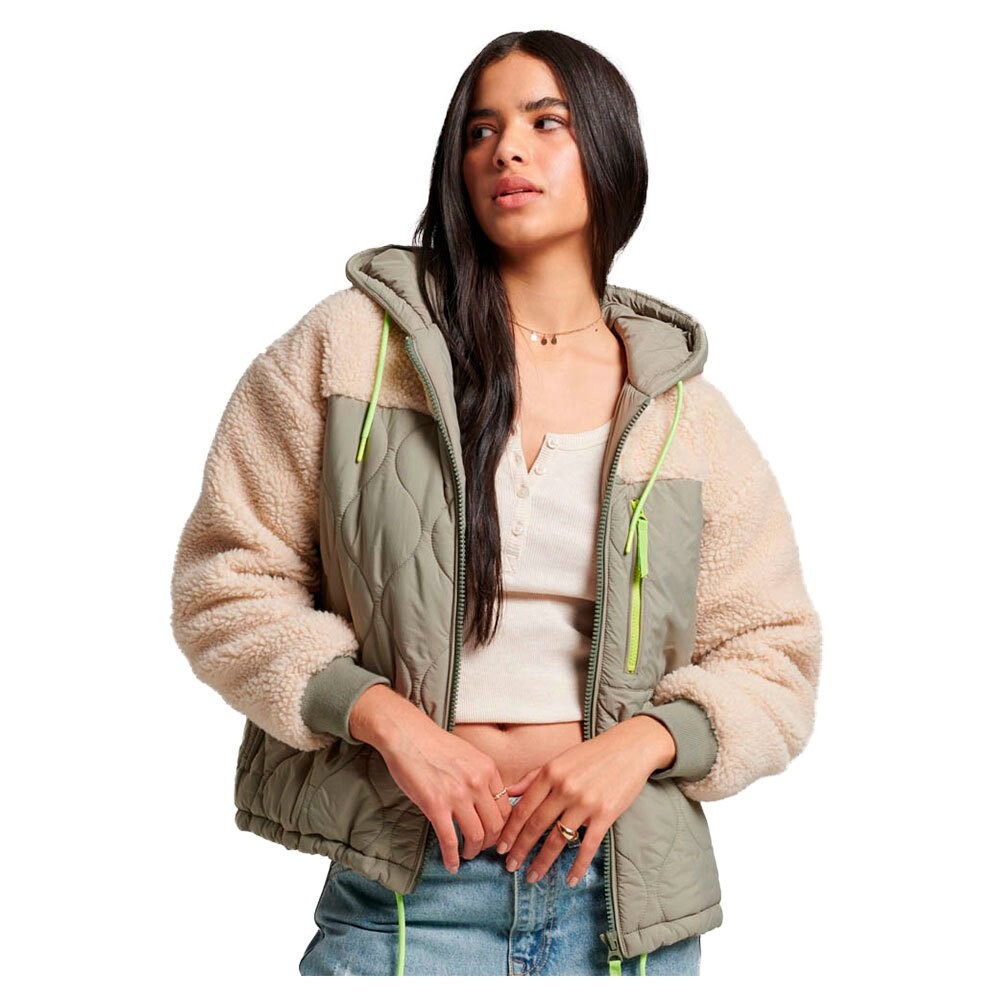 

Куртка Superdry Sherpa Quilted Hybrid, бежевый