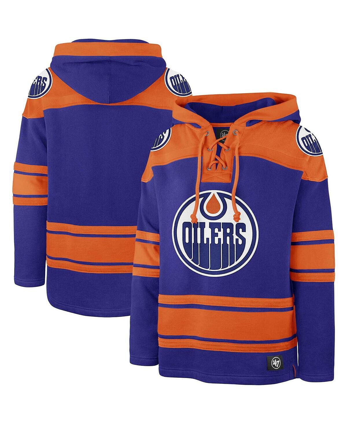 

Мужской темно-синий пуловер с капюшоном Edmonton Oilers Superior со шнуровкой '47 Brand