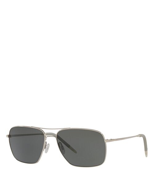 

Прямоугольные солнцезащитные очки Clifton, 58 мм Oliver Peoples, цвет Silver