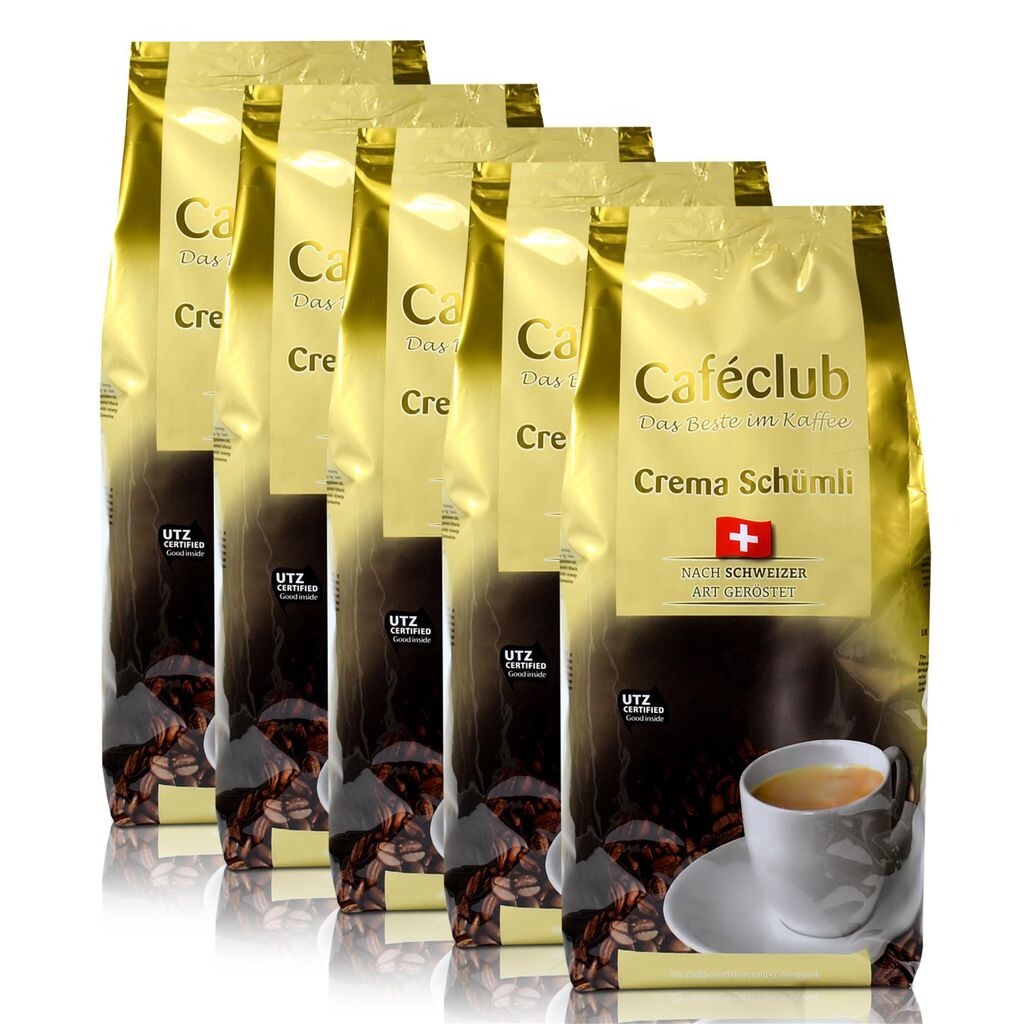 

5 кофейных зерен Cafeclub Supercreme Swiss Schümli по 1 кг для полностью автоматических кофемашин