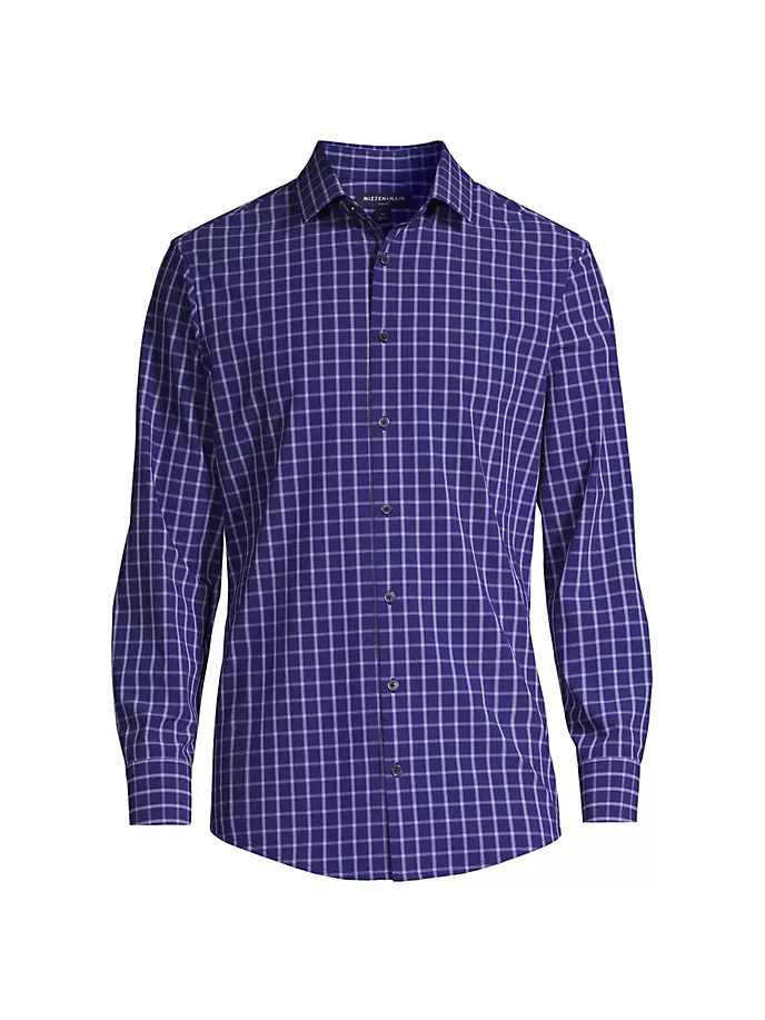 Рубашка с подветренной сеткой на пуговицах спереди Mizzen+Main, цвет blueprint windowpane