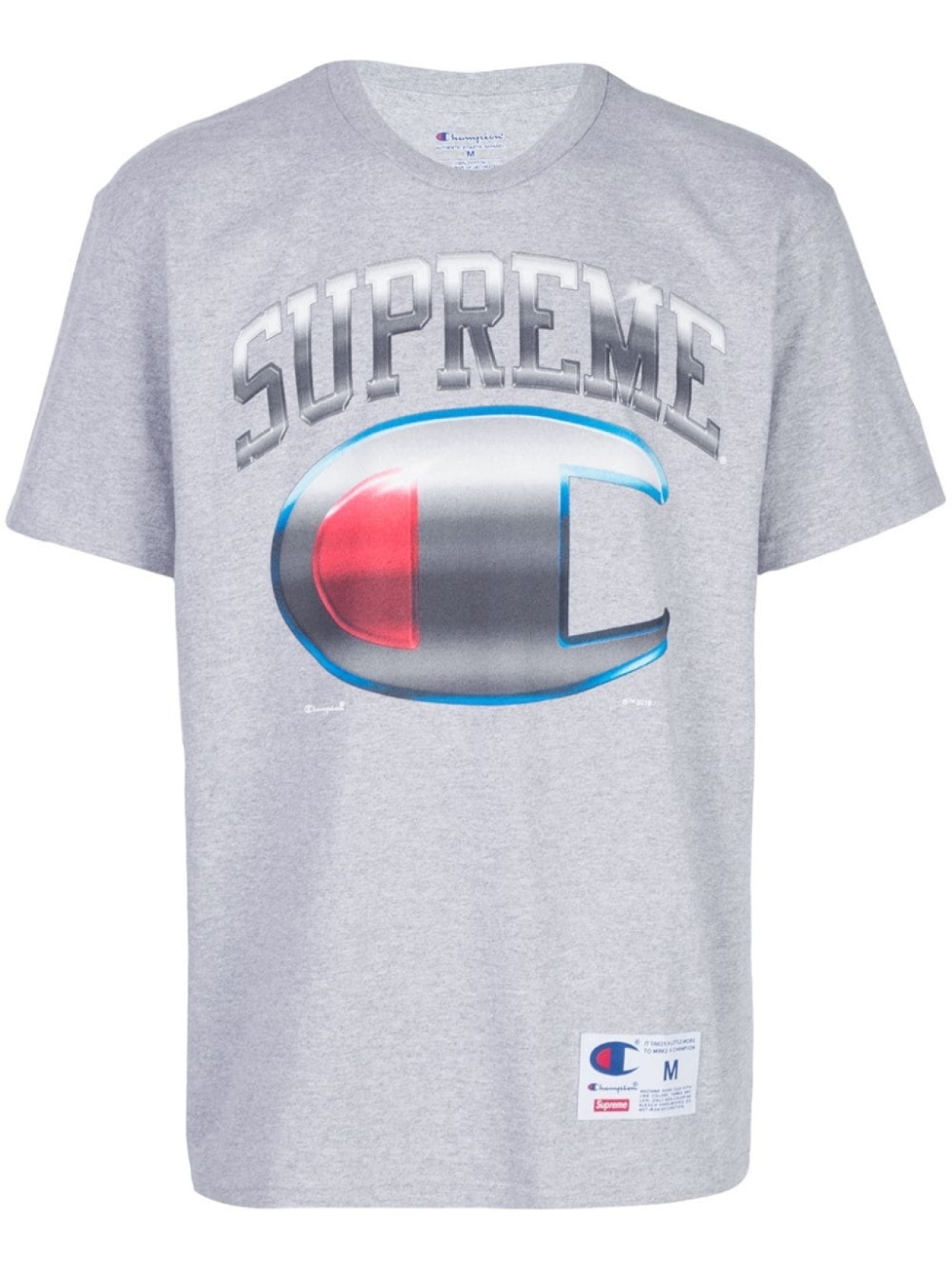 

Футболка из коллаборации с Champion Supreme, серый