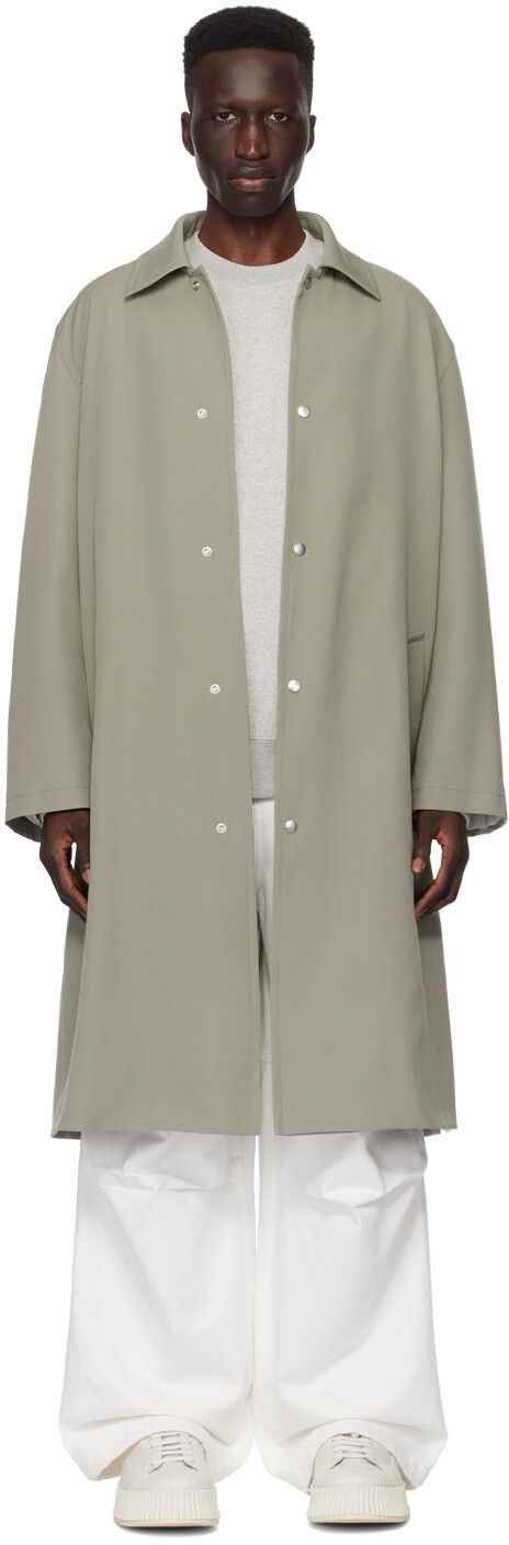 

Зеленое пальто на кнопках Jil Sander