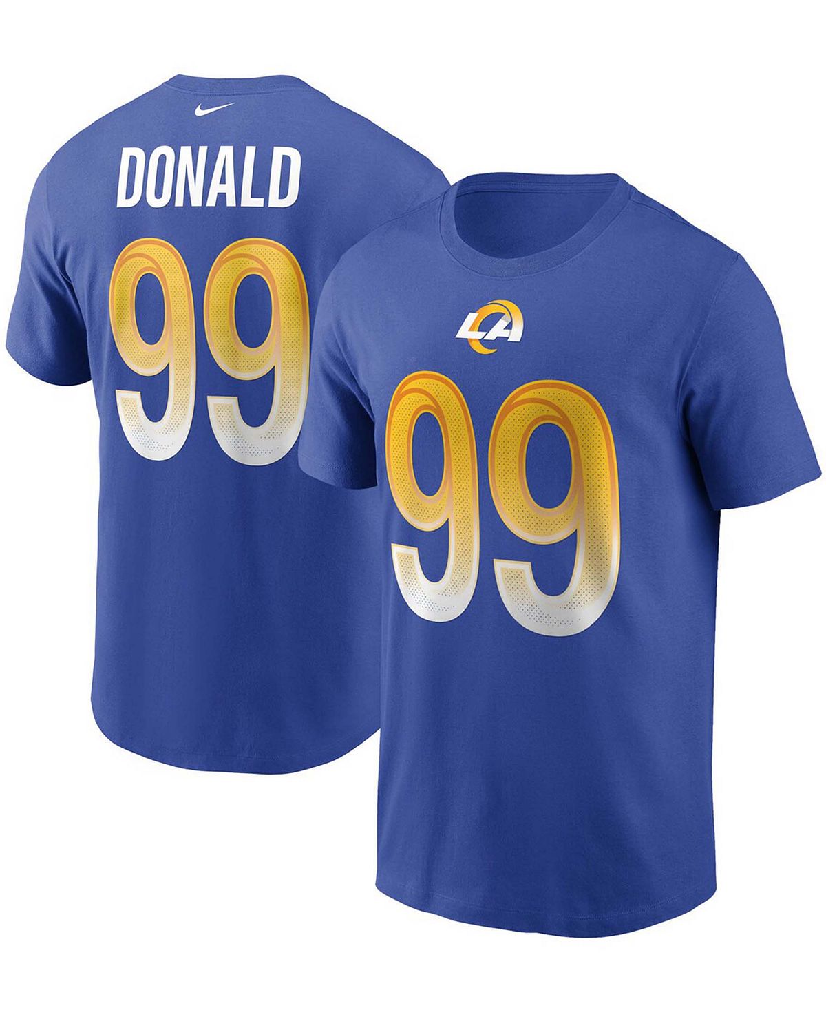 Мужская футболка с именем и номером Aaron Donald Royal Los Angeles Rams Nike