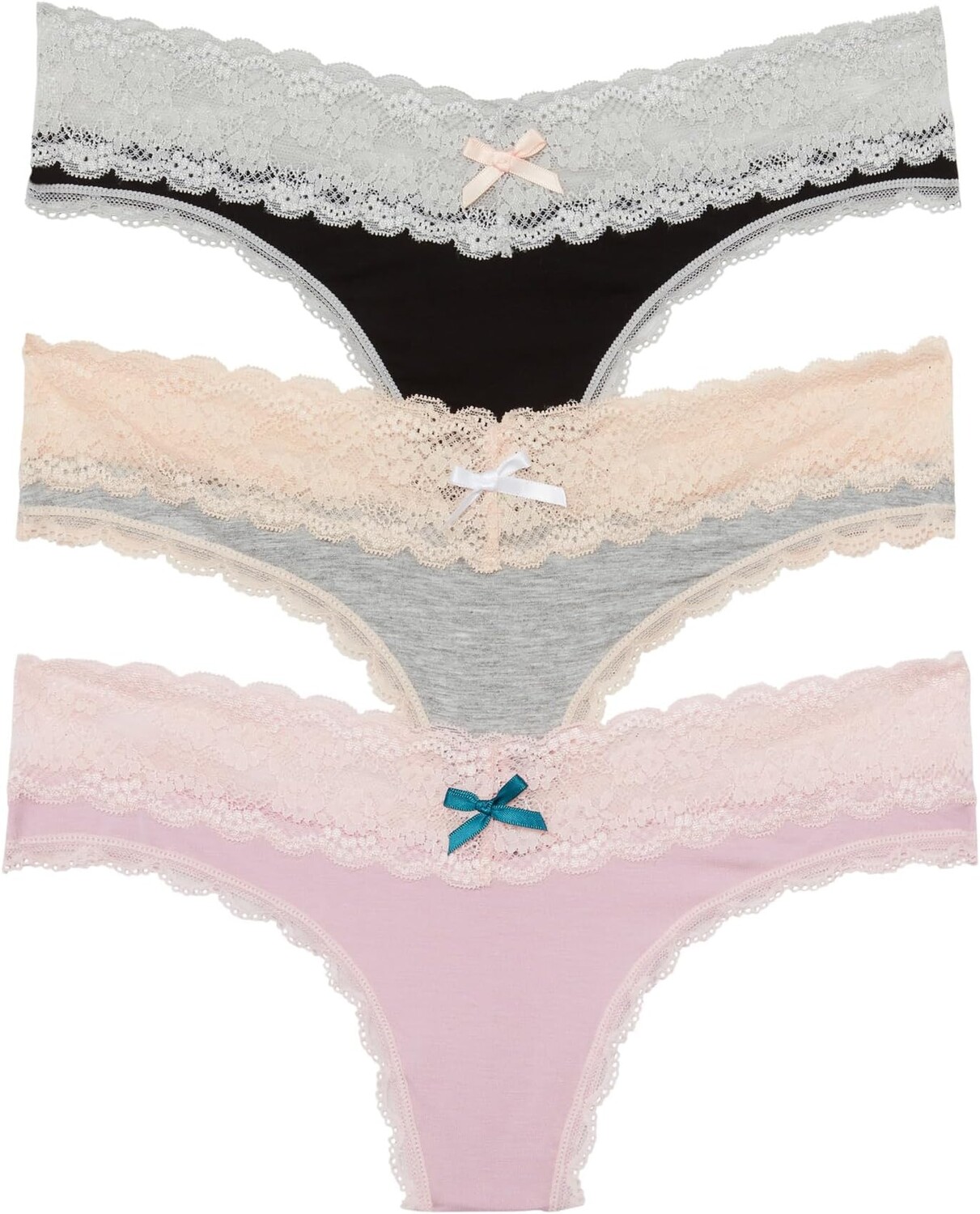 

Стринги Ahna, 3 шт. Honeydew Intimates, цвет Black/Heather Grey/Primrose