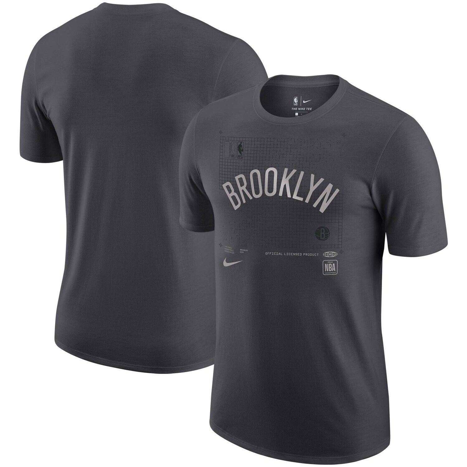 

Мужская серая футболка Brooklyn Nets Courtside Chrome Nike