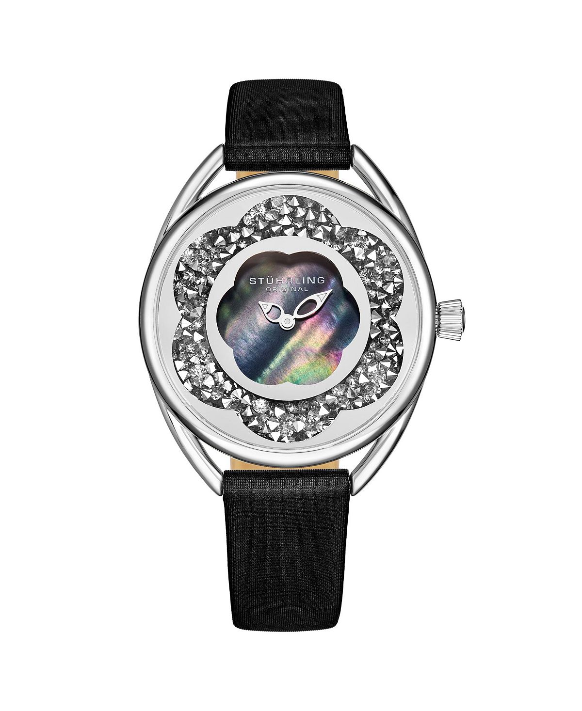 Женские часы с черным кожаным ремешком 38 мм Stuhrling, черный