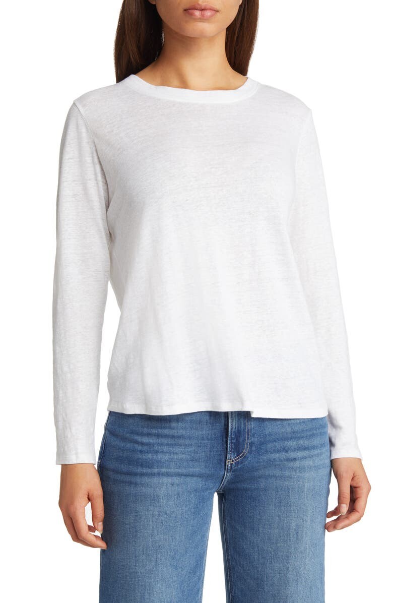 

Футболка с длинным рукавом из органического льна EILEEN FISHER, белый