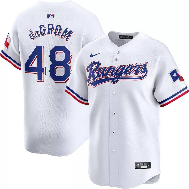 

Мужские джерси Nike Texas Rangers Jacob deGrom #48 White Limited Vapor