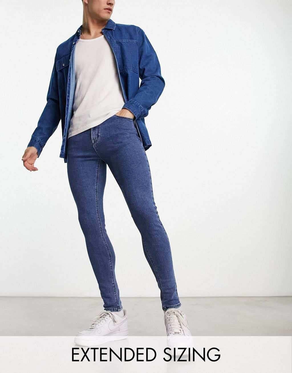 

Синие эластичные джинсы ASOS DESIGN