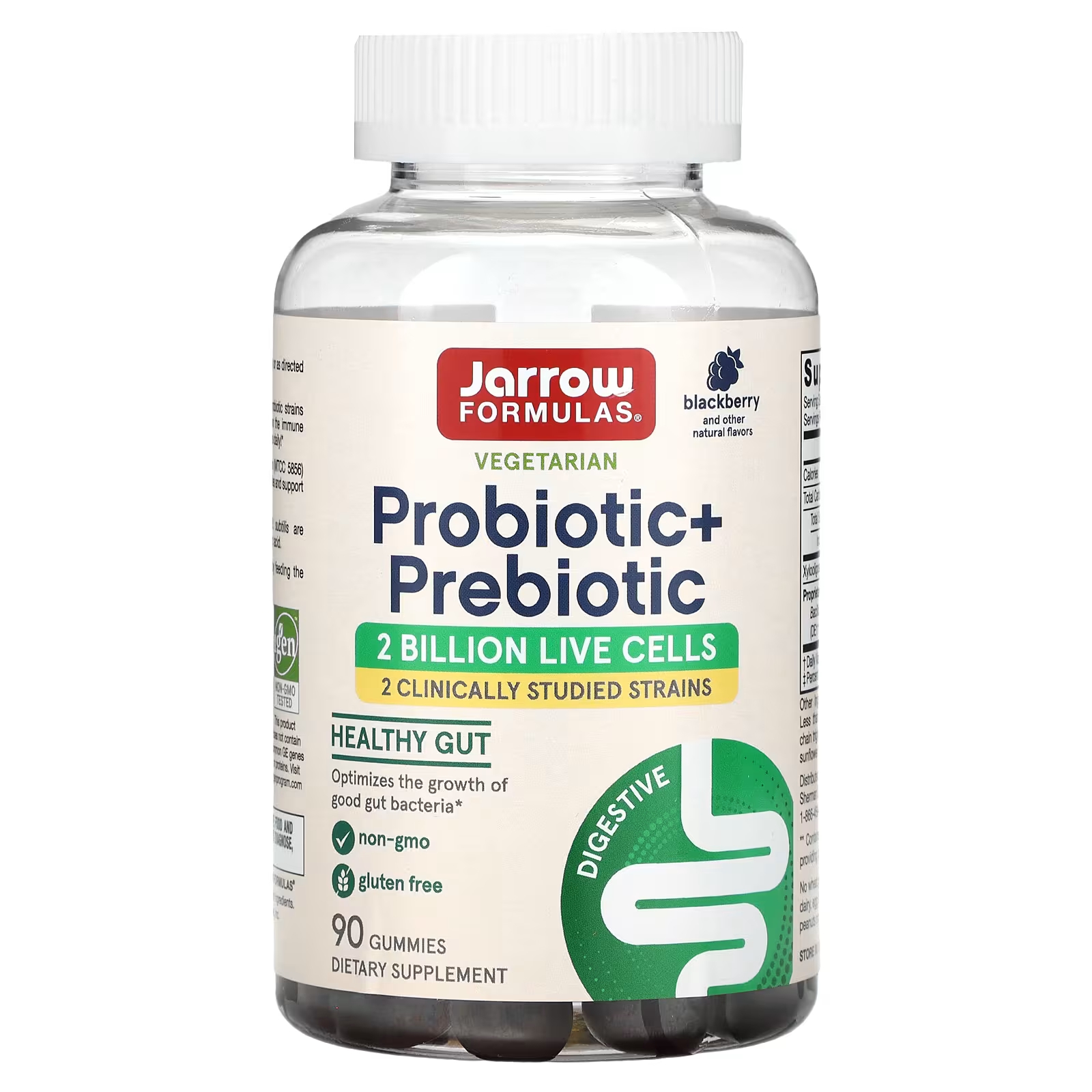 Jarrow Formulas Пробиотик + пребиотик Blackberry, 2 миллиарда 90 жевательных таблеток jarrow formulas пробиотик и пребиотик ежевика 2 млрд 60 жевательных таблеток