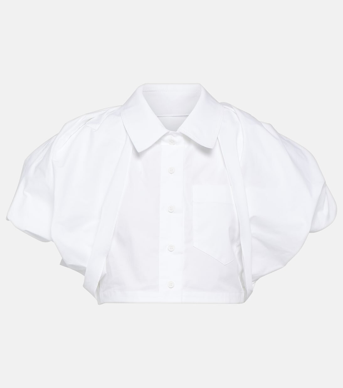 

Укороченная рубашка la chemise pavane из смесового хлопка Jacquemus, белый