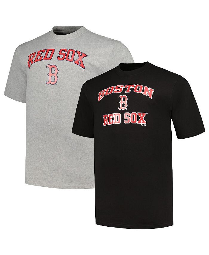 

Комбинированный набор мужских футболок Boston Red Sox Big and Tall черного, серо-хизерового цвета Profile, черный