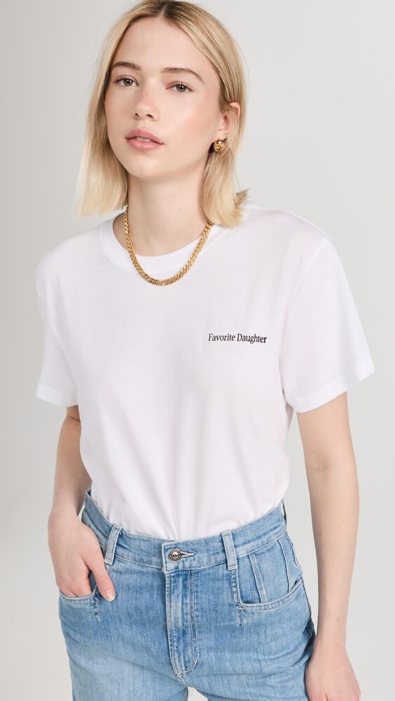 

Футболка Favorite Daughter Favorite Daughter Cropped Logo, белый