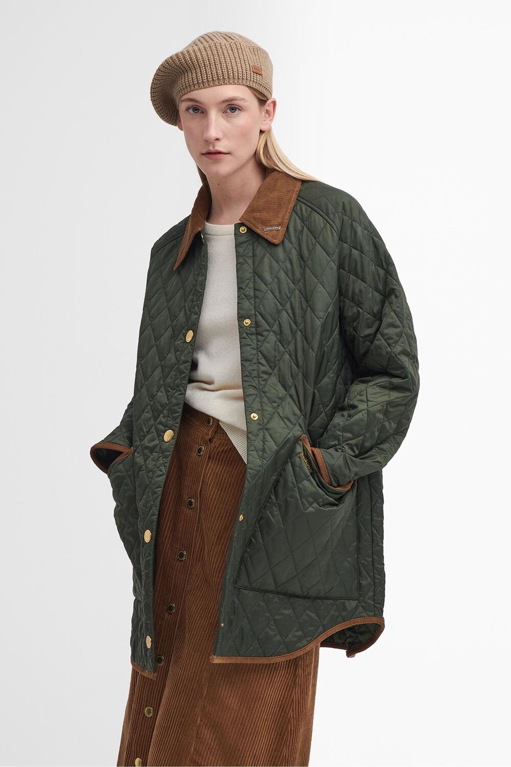 

30 летняя стеганая куртка Liddesdale большого размера Barbour, зеленый
