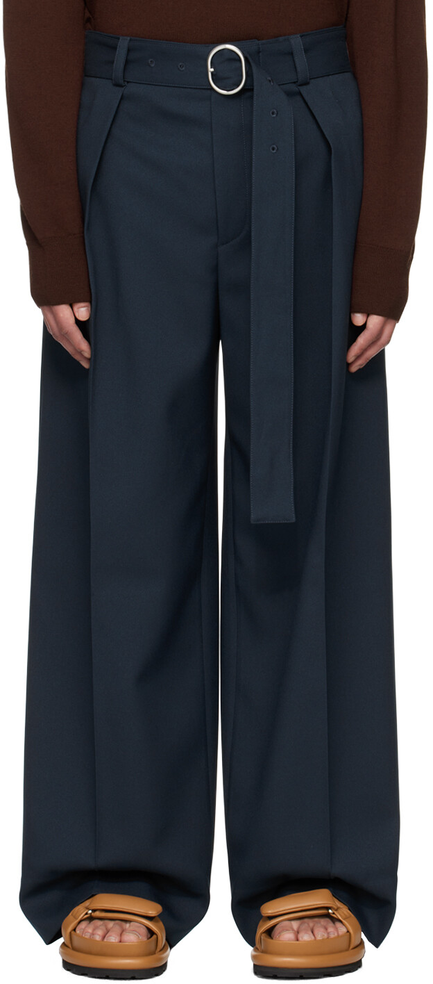 

Синие брюки с поясом Jil Sander