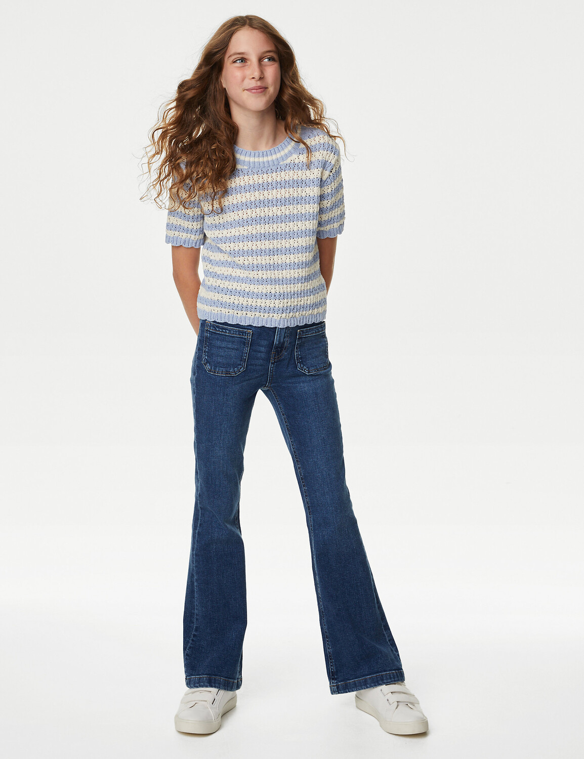 

Джинсовые расклешенные джинсы (6–16 лет) Marks & Spencer, деним