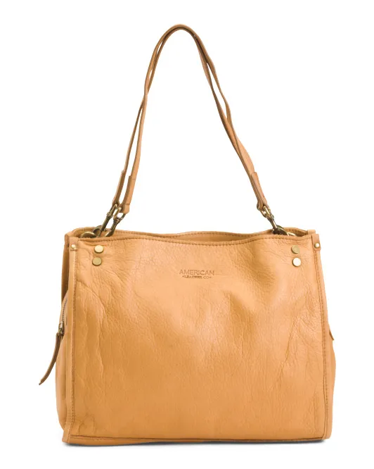 

Кожаная сумка-портфель Lenox с тройным входом American Leather Co., цвет Latte