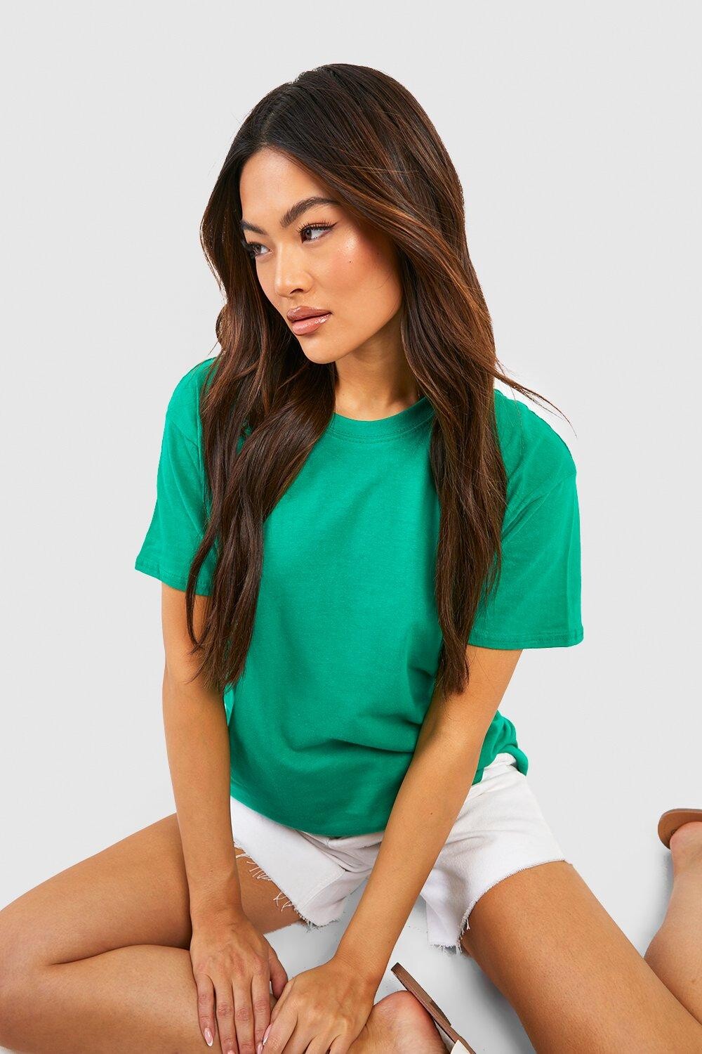 

Базовая футболка бойфренда оверсайз Boohoo, зеленый