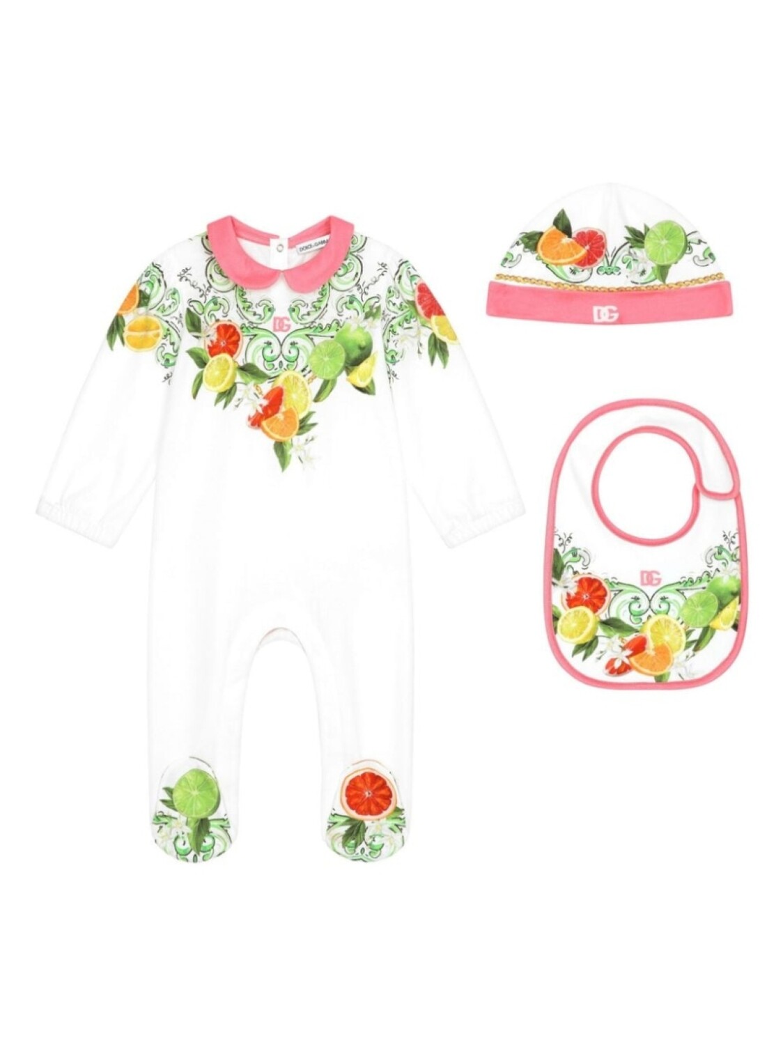 

Dolce & Gabbana комплект из боди и шапки с нагрудником, белый