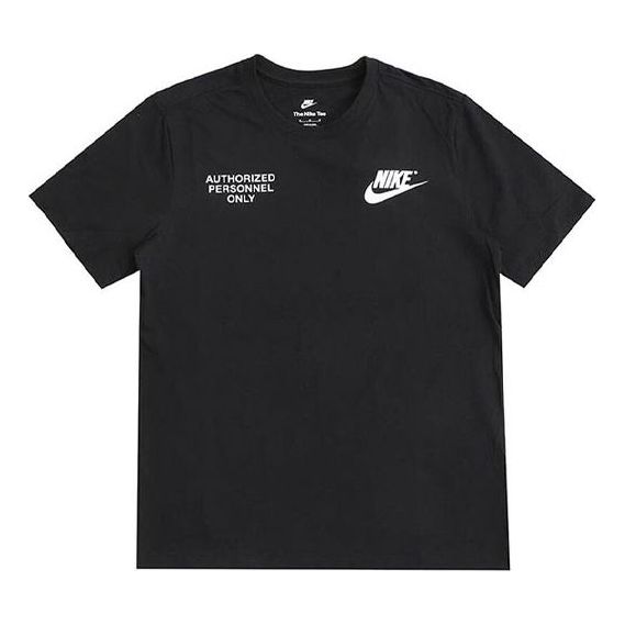 Футболка Nike SS22 Logo Printing Round Neck Short Sleeve Black, черный