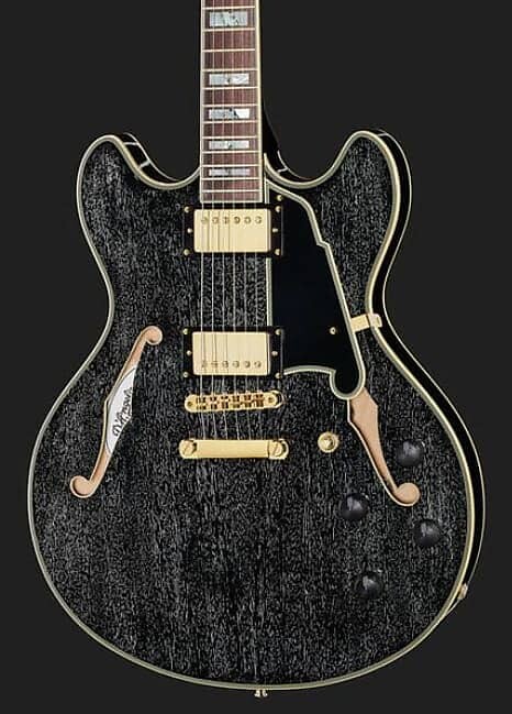 

Электрогитара D'Angelico EXCEL DC Series Double Cut Semi-Hollow w/ Stop-Bar Tailpiece Electric Guitar - Black Dog