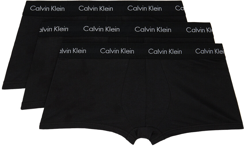 

Комплект из трех черных боксеров с низкой посадкой Calvin Klein Underwear