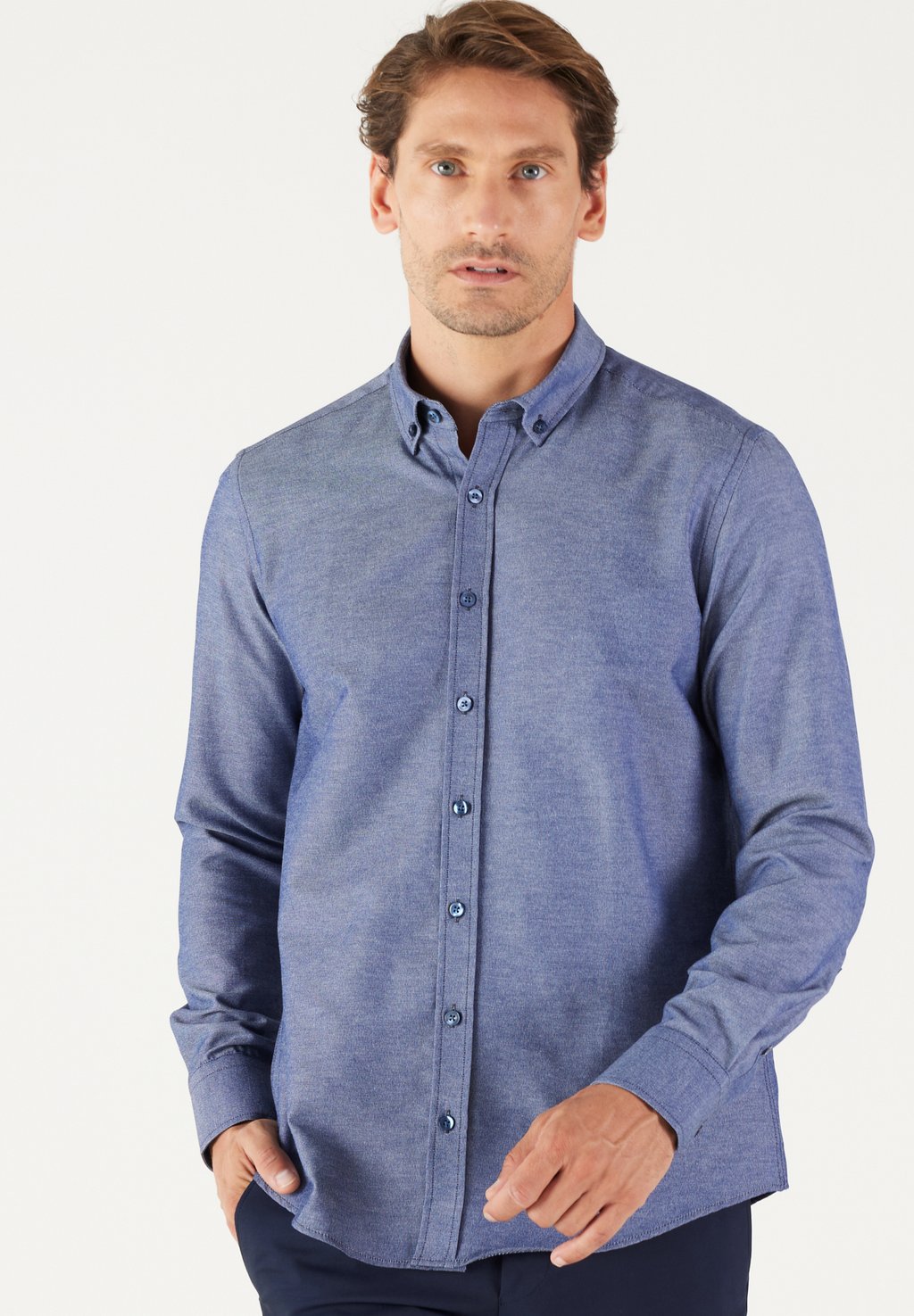 блузка vminger slim fit shirt aware цвет hydrangea Рубашка Slim Fit AC&CO / ALTINYILDIZ CLASSICS