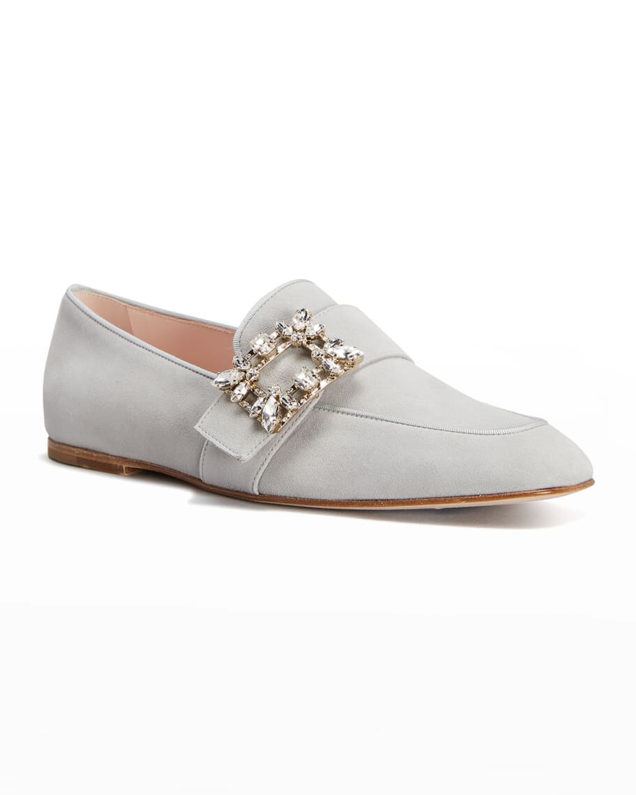 

Замшевые лоферы с пряжкой Broche Roger Vivier