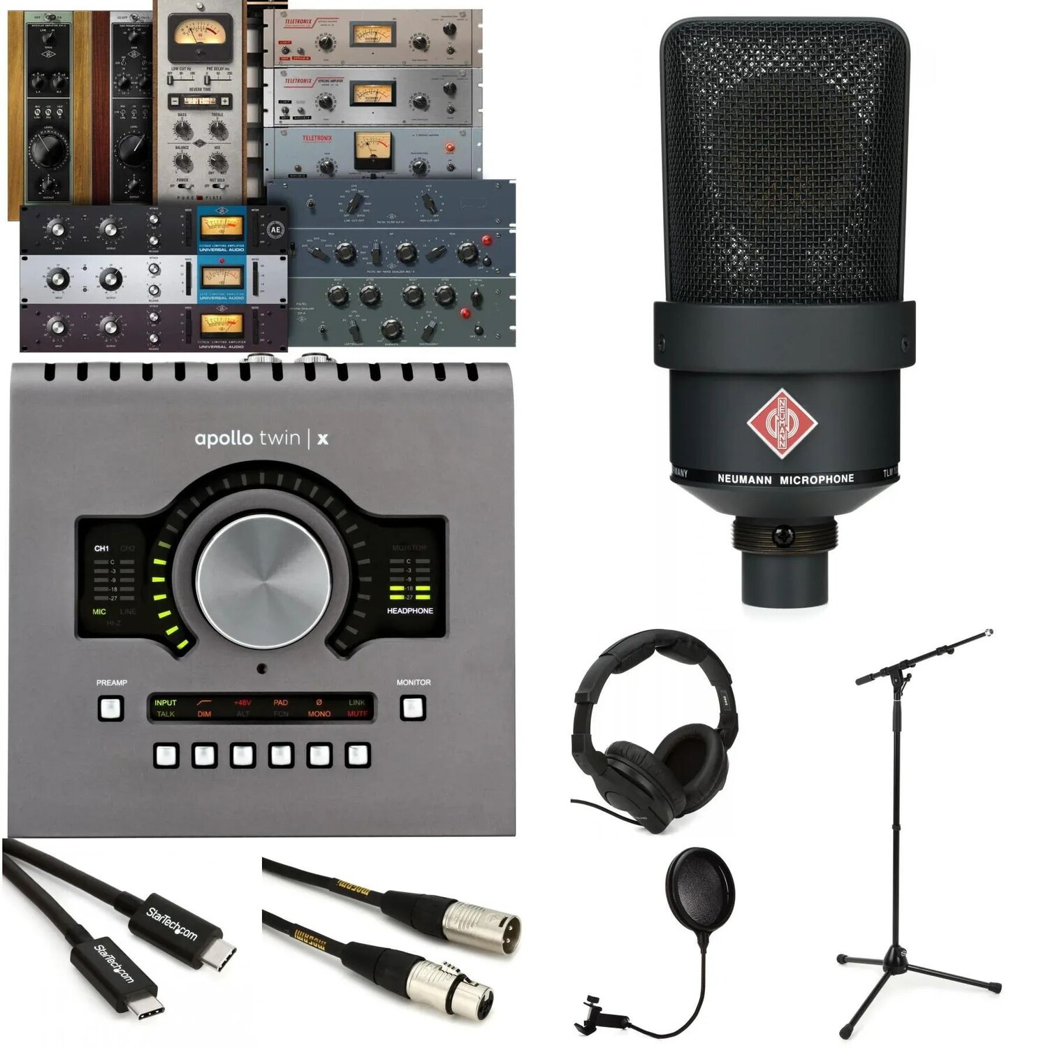 

Комплект Universal Audio Apollo Twin X DUO Heritage Edition и записывающий комплект Neumann TLM103