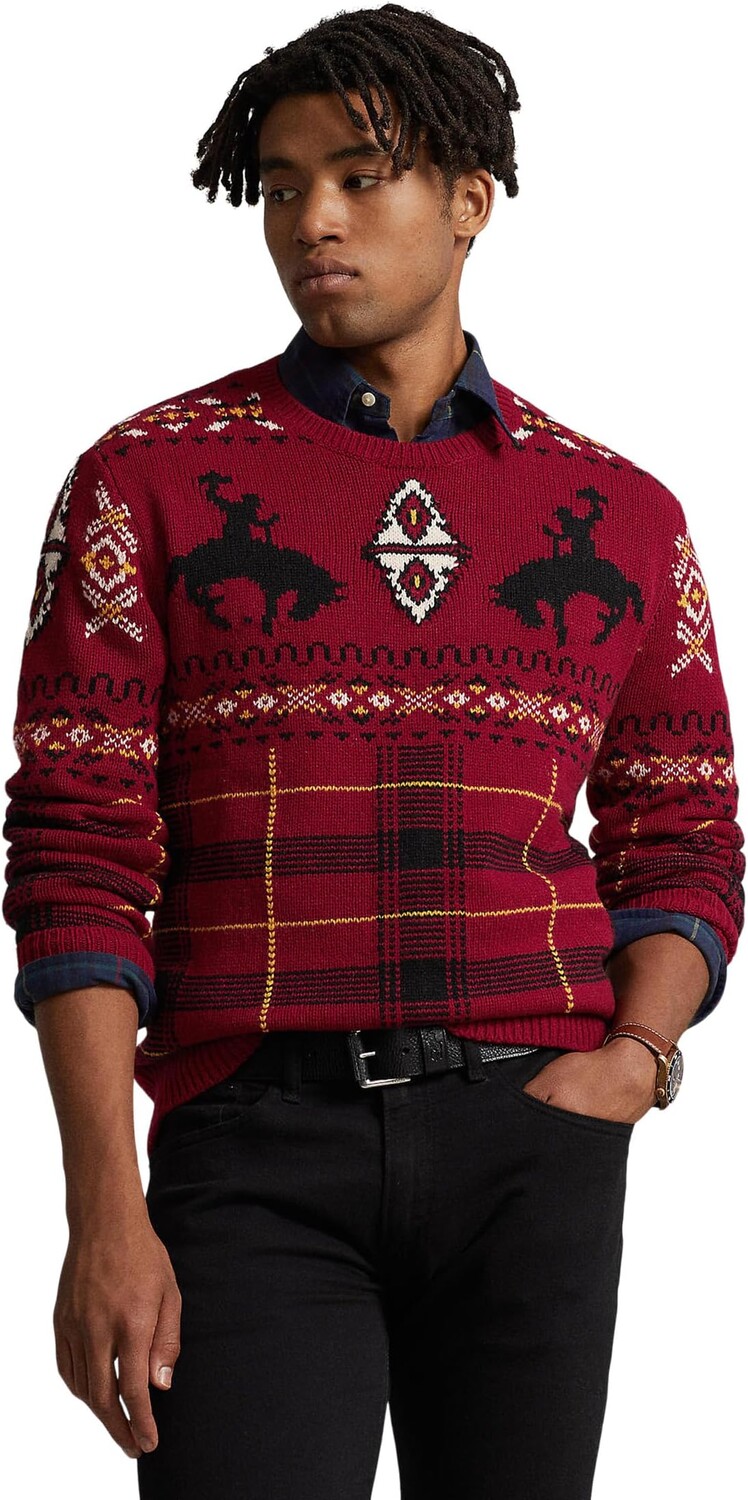 

Свитер в стиле вестерн с жаккардовым узором Polo Ralph Lauren, цвет Red Combo