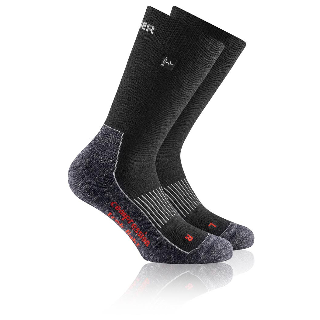 носки для бега rohner r ultra light quarter цвет marengo Походные носки Rohner Compression Trek Light L/R, черный