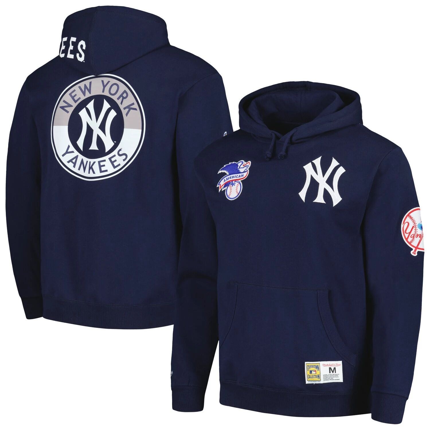 

Мужской пуловер с капюшоном темно-синего цвета Mitchell & Ness New York Yankees City Collection