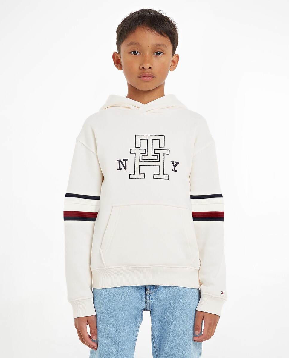 

Толстовка с капюшоном и длинными рукавами для мальчика Tommy Hilfiger, белый